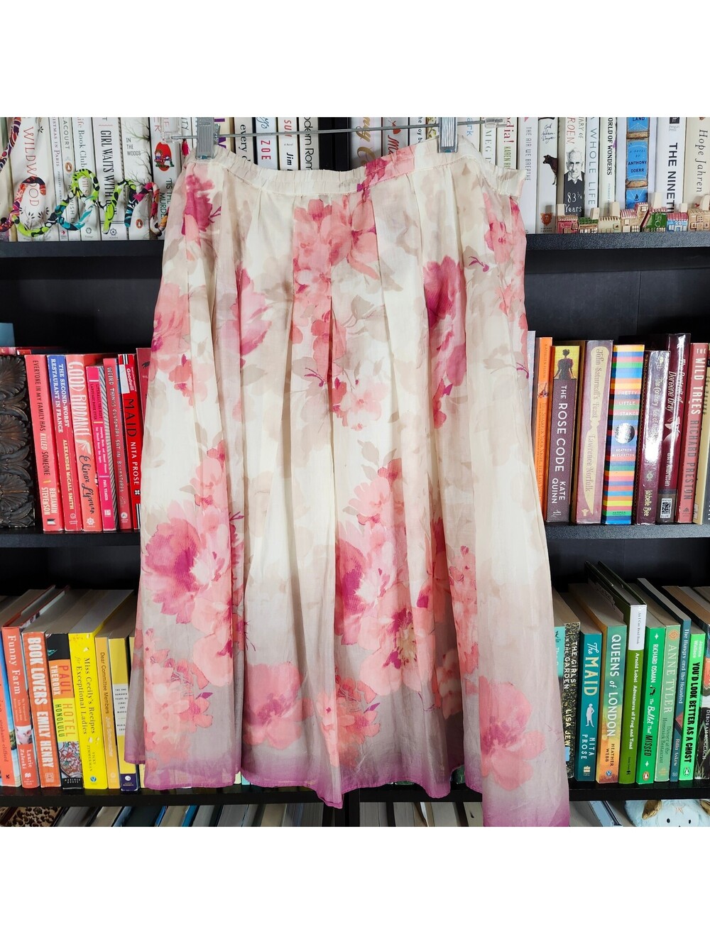 Coldwater Creek Watercolor Floral A-Line Skirt Women's Large 14-16